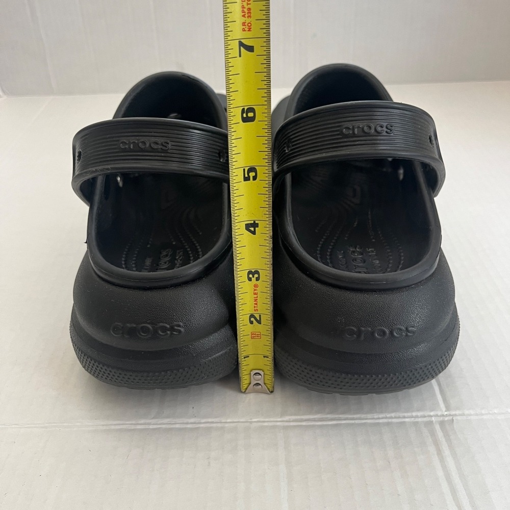 Crocs Iconic Comfort Cush Platform Clogs 7M 9W Black Healthcare Work Chunky Y2K - Picture 4 of 7